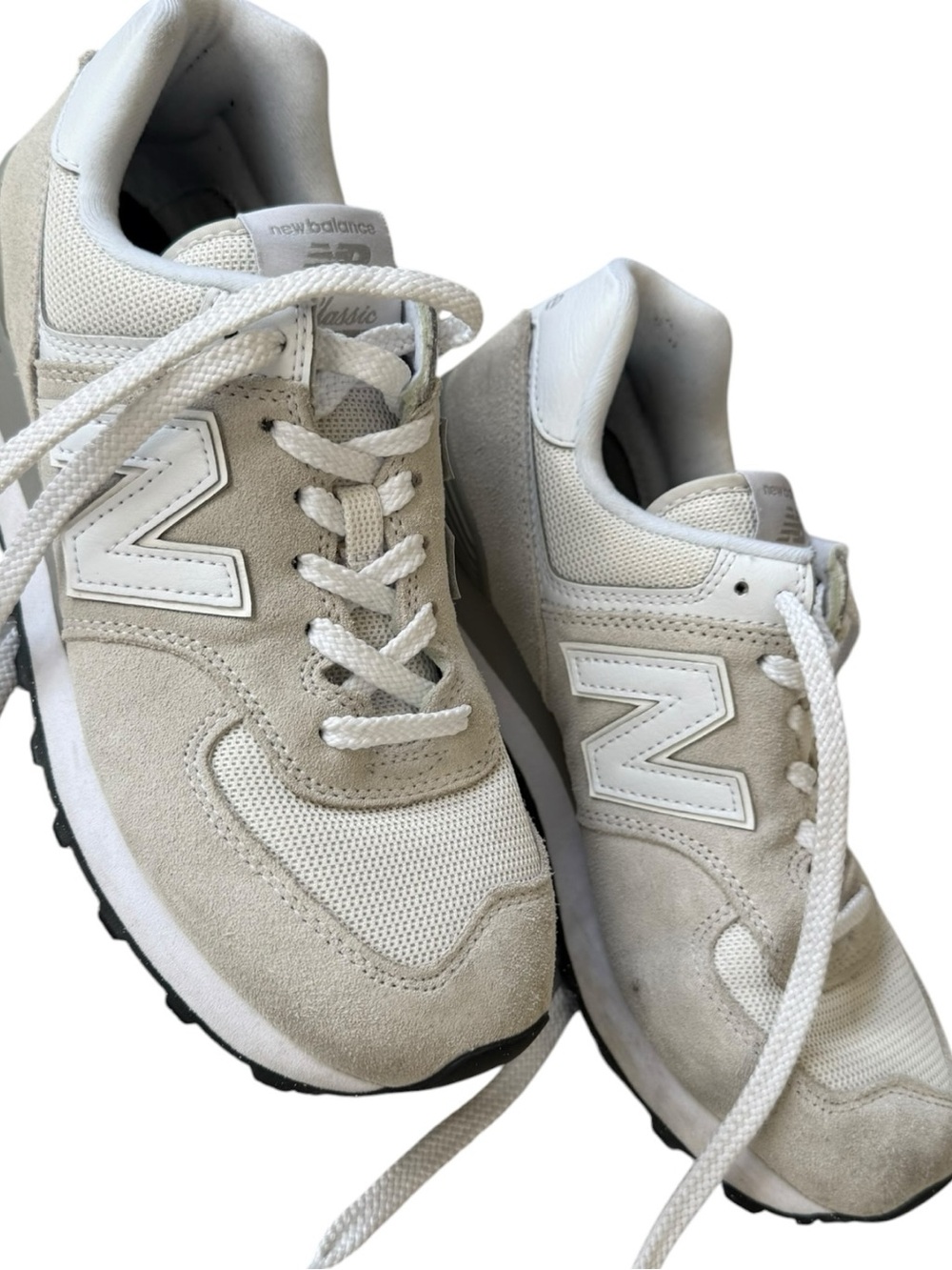 New Balance Women's Athletic Sneakers in Light Beige and White